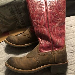 Ariat red and brown boots